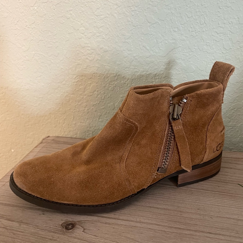 New UGG suede boot with stacked heel - gorgeous color and fit - Picture 2 of 7